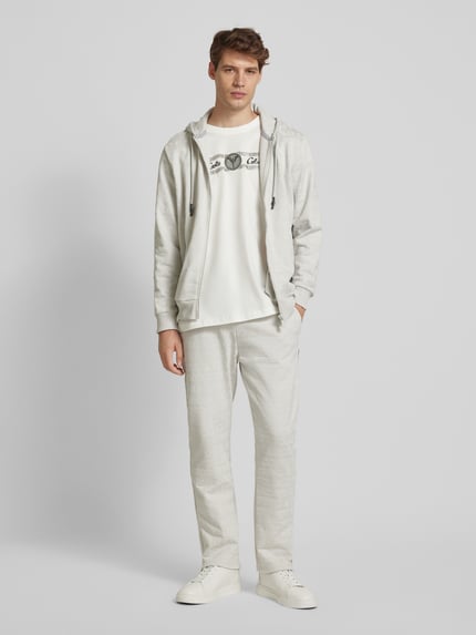 Carlo Colucci Sweatjacke mit Kapuze Hellgrau 1