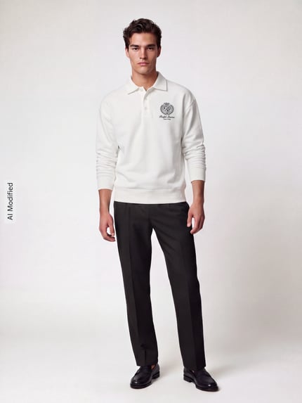 Polo Ralph Lauren Sweatshirt mit Wappenstickerei Offwhite 1