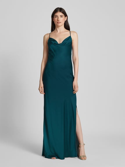 Jake*s Cocktail Maxi-jurk met cascadehals Donkergroen gemêleerd - 4