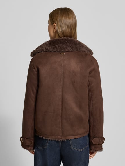 Liu Jo White Jacke mit Reverskragen und Ärmelriegeln Schoko 5