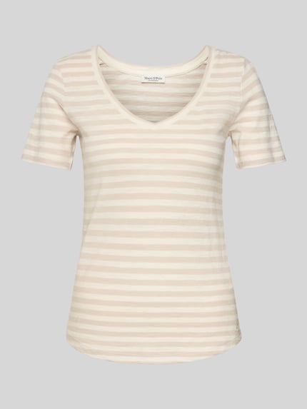 Marc O'Polo Regular fit T-shirt van slubjersey Zand - 2