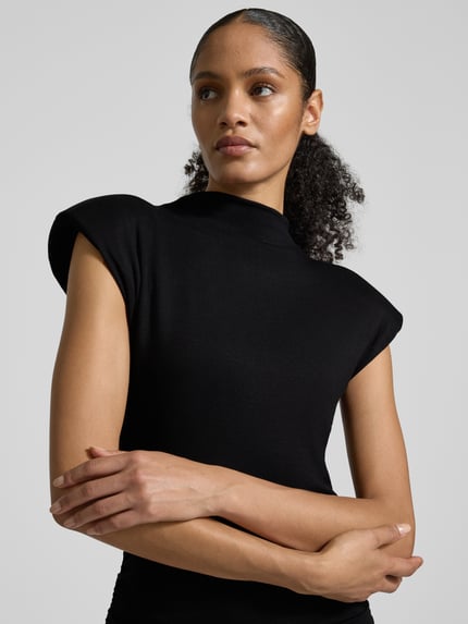 My Essential Wardrobe Maxi-jurk met opstaande kraag, model 'Giggo' Zwart - 3