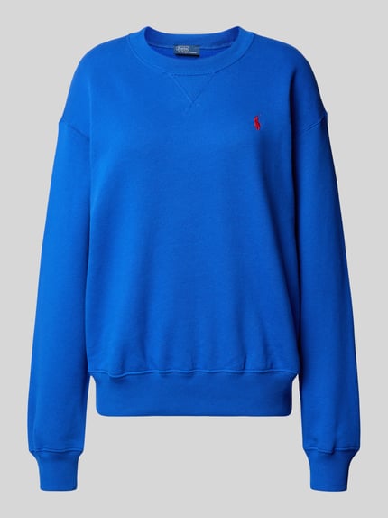 Sweatshirt mit Rundhalsausschnitt und Label-Stitching Shop The Look MANNEQUINE