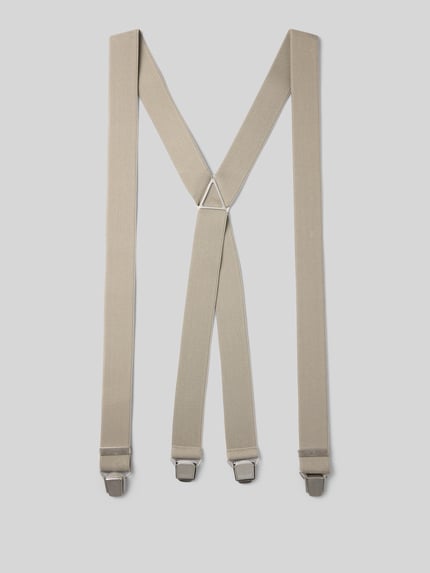 Produktfoto, Hosenträger in X-Form von bugatti, unifarben, elastische verstellbare Träger mit Metall-Clips, Label-Schriftzug sichtbar