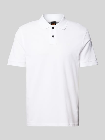 BOSS Orange Slim fit poloshirt met korte knoopsluiting, model 'Prime' Wit - 2