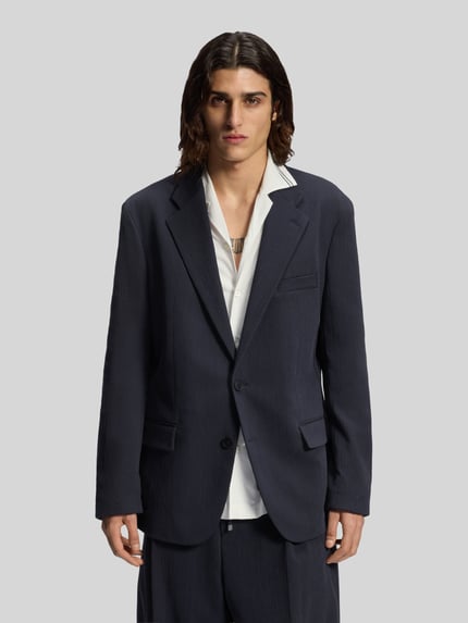 HUGO Slim Fit Sakko aus Baumwoll-Mix Marine 4