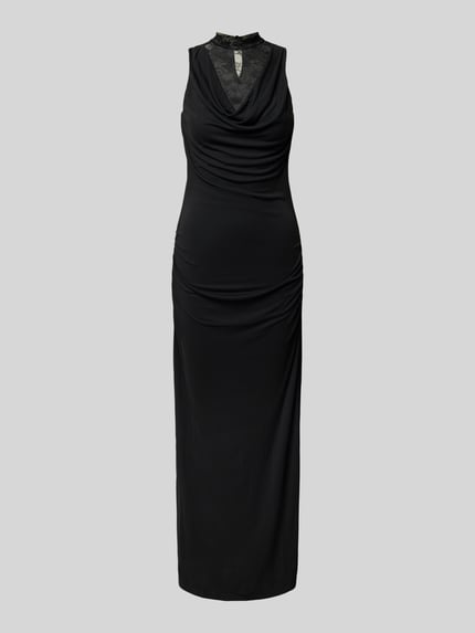 VERO MODA Figurumspielendes Maxikleid mit Spitzenbesatz Modell 'CILJA' Black 2
