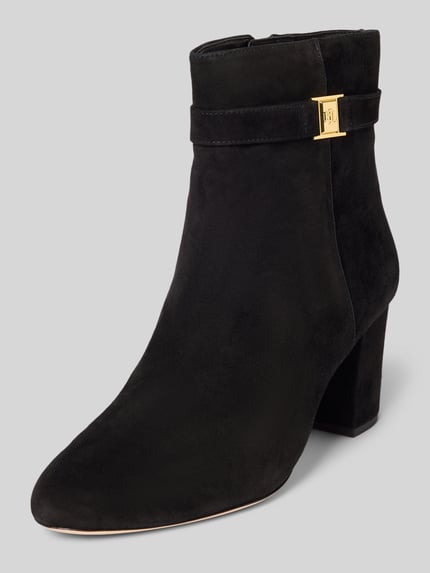 Lauren Ralph Lauren Stiefeletten aus Leder mit Applikation Modell 'KELLIE' Black 1