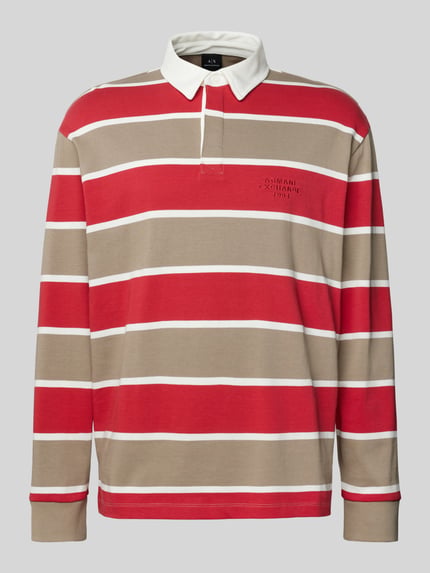 Armani Exchange Regular fit poloshirt in design met lange mouwen Rood - 2