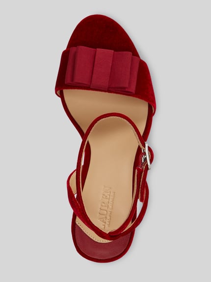 Lauren Ralph Lauren Sandalette aus Rindsnappa mit Schleifendetail Rot 3