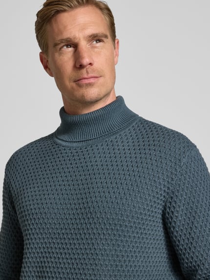 MCNEAL Rollkragenpullover mit gerippten Abschlüssen Anthrazit 3