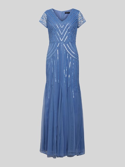 Adrianna Papell Abendkleid mit Paillettenbesatz Bleu 2