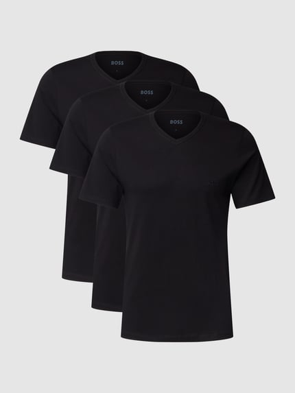 BOSS T-Shirt mit V-Ausschnitt im 3er-Pack Modell 'Classic' Black 2