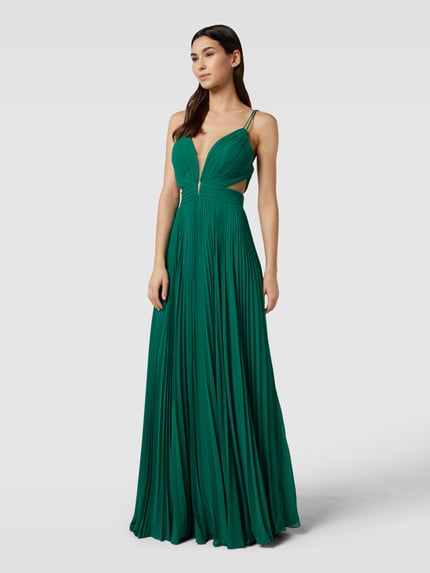 LUXUAR FASHION Abendkleid mit Plisseefalten Gruen 1