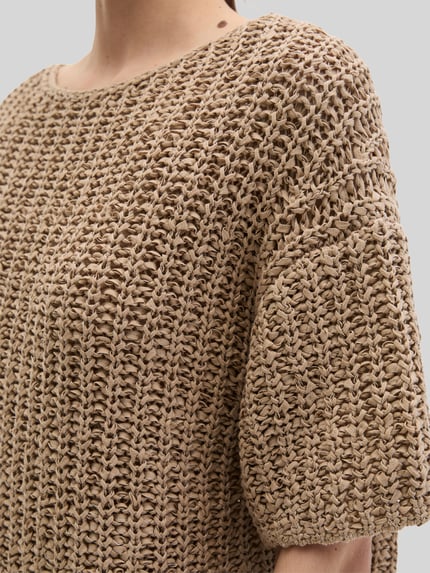 Marc O'Polo Relaxed Fit Pullover aus Baumwoll-Mix Sand 3
