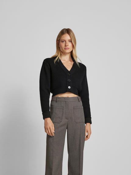 Victoria Beckham Gebreid jack van scheerwolmix BLACK - 4