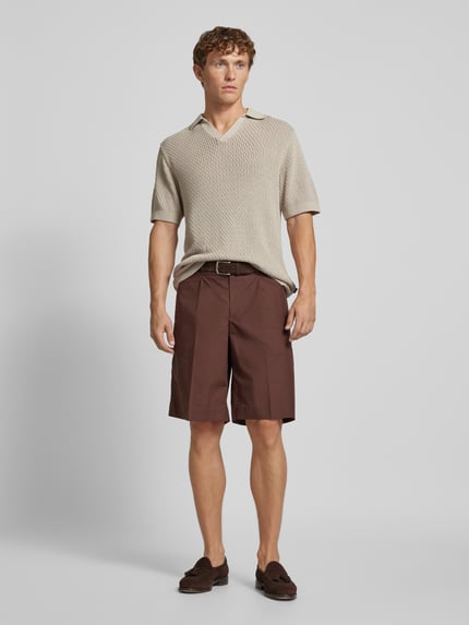 MANGO Regular Fit Bermudas mit Bundfalten Modell 'andrea' Mittelbraun 1