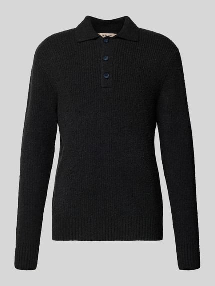 ONLY & SONS Relaxed Fit Strickpolo aus Baumwoll-Mix Modell 'DALE LIFE' Black 2
