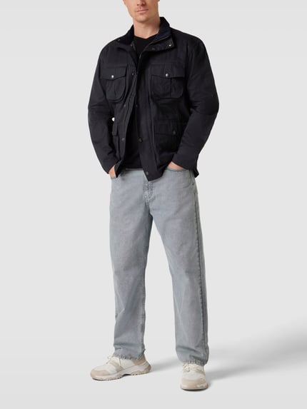 Barbour Jacke mit Label-Stitching Modell 'SANDERLI' Marine 1