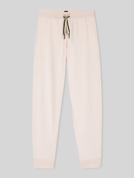 BOSS spodnie dresowe o kroju regular fit z mieszanka bawełny model 'CP STRIPE_PANTS CUFF' Różowy 2