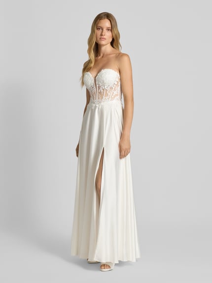 Mascara Brautkleid in semitransparentem Design Weiss 1