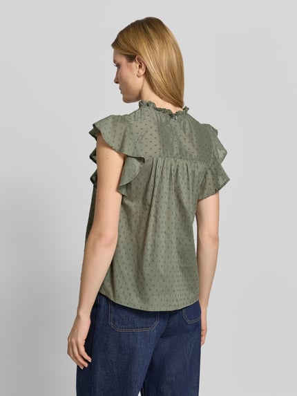 VERO MODA regular fit blousetop van puur katoen model 'TRINE' Rietgroen - 5