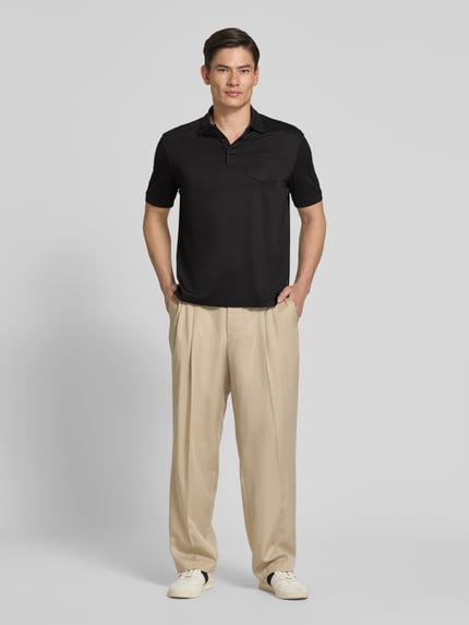 bugatti Regular Fit Poloshirt mit Brusttasche und Label-Stitching Black 1