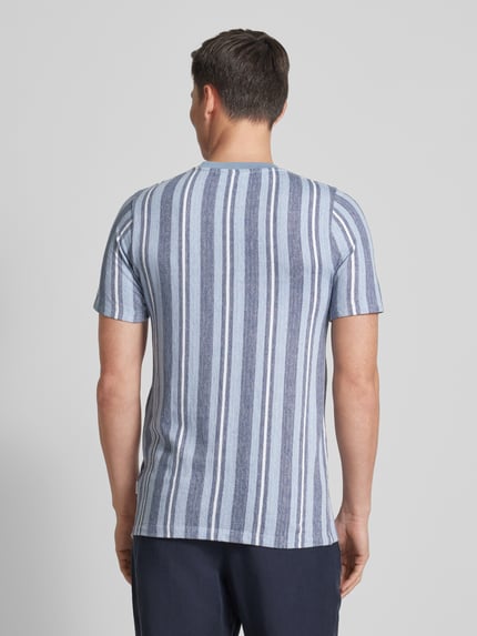 Lindbergh T-shirt o kroju relaxed fit ze wzorem w paski model ‘Towel striped’ Granatowy 5