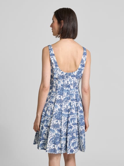 Staud Minikleid mit Karree-Ausschnitt Modell 'MINI WELLS' Bleu 5