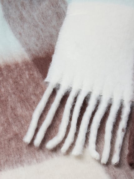 Tom Tailor Denim Sjaal met lange franjes Lichtbruin gemêleerd - 2