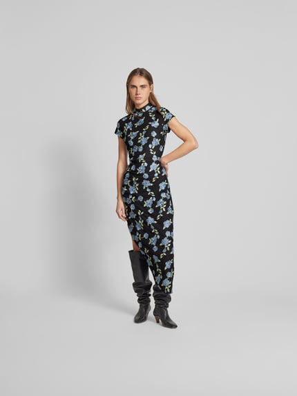 ROTATE Maxi-jurk in asymmetrische look Zwart - 4