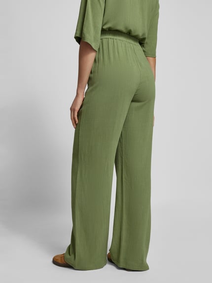 Jake*s Casual Loose Fit Stoffhose aus Viskose-Mix mit Leinen-Anteil Grass 5