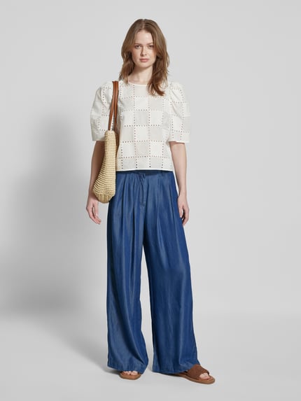 Selected Wide Leg Stoffhose in Denim-Optik Modell 'JANNA' Jeansblau 1