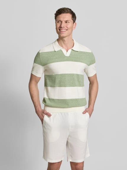OLYMP Level 5 Slim Fit Poloshirt aus Baumwoll-Mix in Strick-Optik Mint 4