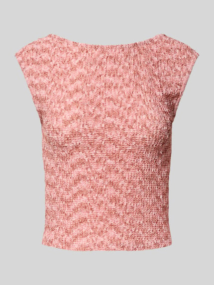 Jake*s Casual T-Shirt mit Strukturmuster Fuchsia 2