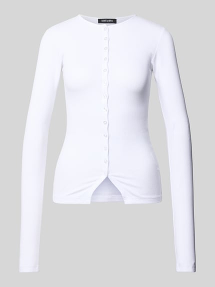black palms T-Shirt mit asymmetrischem Saumabschluss Weiss 2