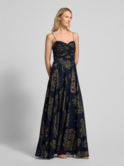 Lauren Ralph Lauren Abendkleid mit Herz-Ausschnitt Modell 'JACINDRA' Dunkelblau 1