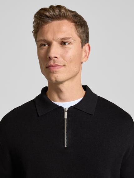 Selected Relaxed Fit Strickpullover aus Viskose-Mix Modell 'TELLER' Black 3