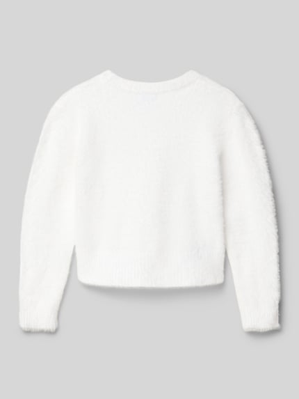Mayoral Strickpullover mit Label-Applikation Ecru 3