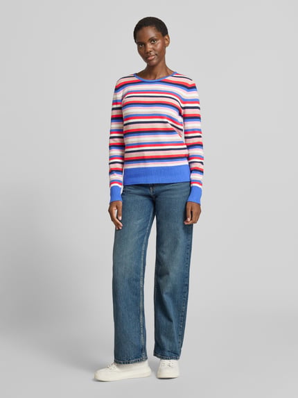 Christian Berg Woman Strickpullover mit gerippten Abschlüssen Royal Melange 1