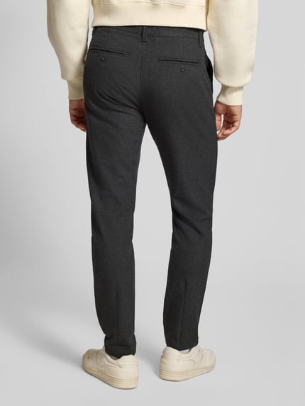 ONLY & SONS Slim Fit Chino mit Viskose-Anteil Modell 'MARK' Dunkelgrau Melange 5