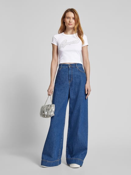 GUESS T-shirt met siersteentjes Wit - 1