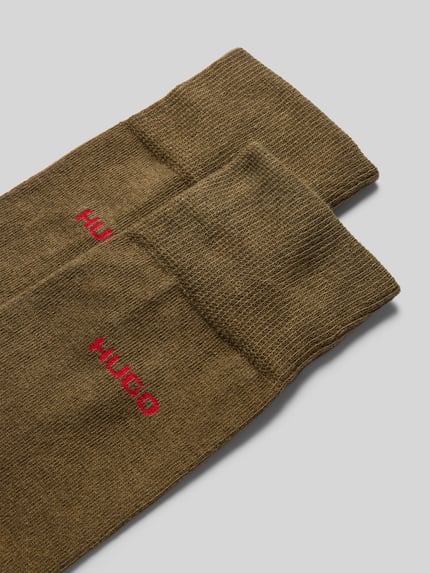 HUGO Socken mit Label-Detail im 2er-Pack Oliv 2