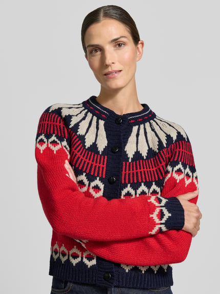 LOLLYS LAUNDRY Strickjacke aus Woll-Mix Modell 'Clare' Rot 3