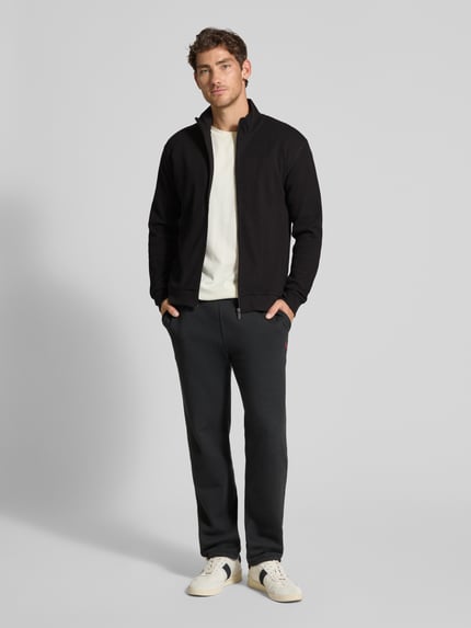 BOSS Regular Fit Sweatjacke aus Baumwoll-Piqué Black 1