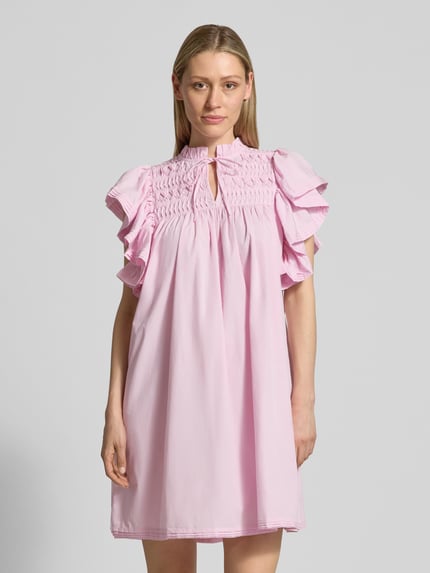 YAS mini-jurk met vlindermouwen model 'LURA' Felroze - 4