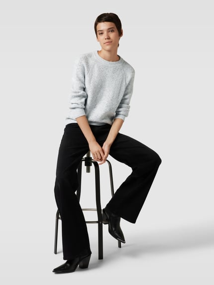 Apricot Gebreide pullover met effectgaren Zilver - 1