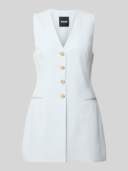 Slim Fit Longblazer ohne Ärmel Modell 'JULINIAL' Shop The Look MANNEQUINE
