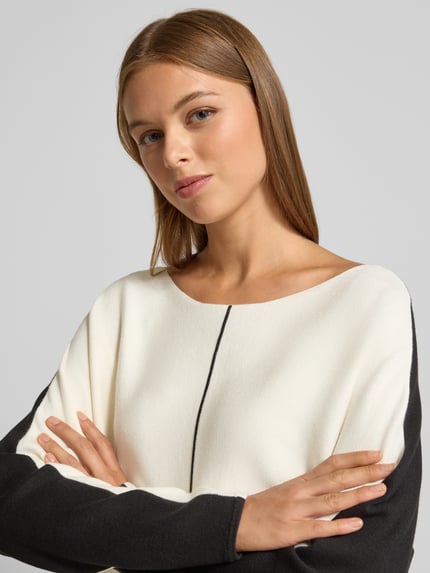 s.Oliver BLACK LABEL Regular Fit Pullover aus Viskose-MIx Offwhite 3