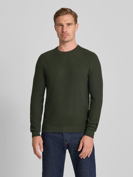 MCNEAL Strickpullover mit gerippten Abschlüssen Dunkelgruen Melange 4